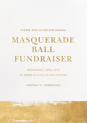 Simple Brushstroke - Fundraiser Invitation by Sugar Paper