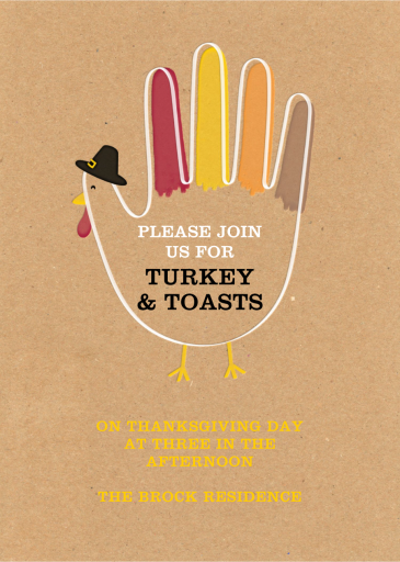 Hand Turkey (Invitation) - Thanksgiving Invitation by Paperless Post