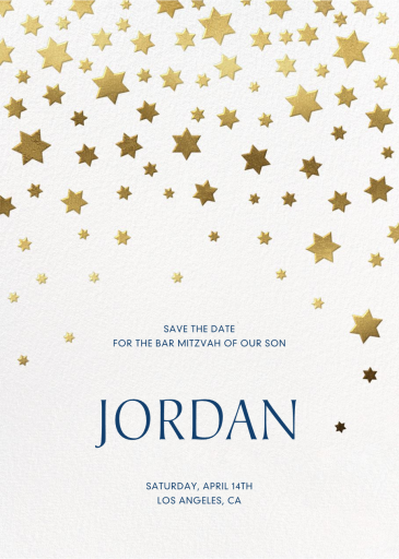 Falling Gold Stars Invitation