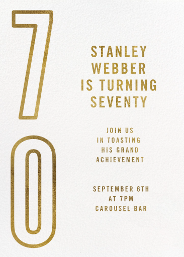 Time Flies - 70th Birthday Invitation by Paperless Post - Back