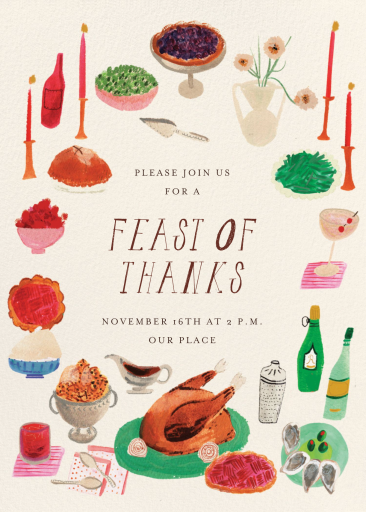 Feast of Thanks - Party Invitation by Mr. Boddington's Studio