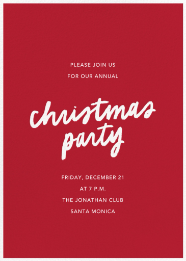 Christmas Party Script - Holiday Party Invitation by Sugar Paper