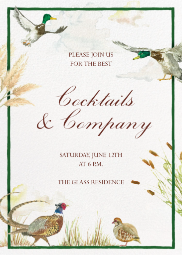 Countryside Birds - Fall Party Invitation by Clementina Sketchbook