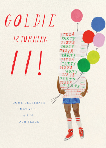 Pizza Stack - Birthday Invitation by Mr. Boddington's Studio