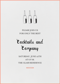 Invitación con ilustración de una botella