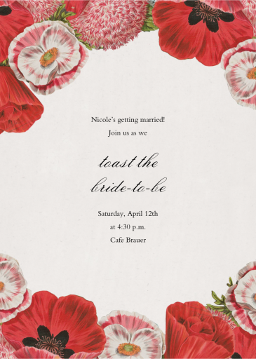 Shirley Poppies - Party Invitation by John Derian