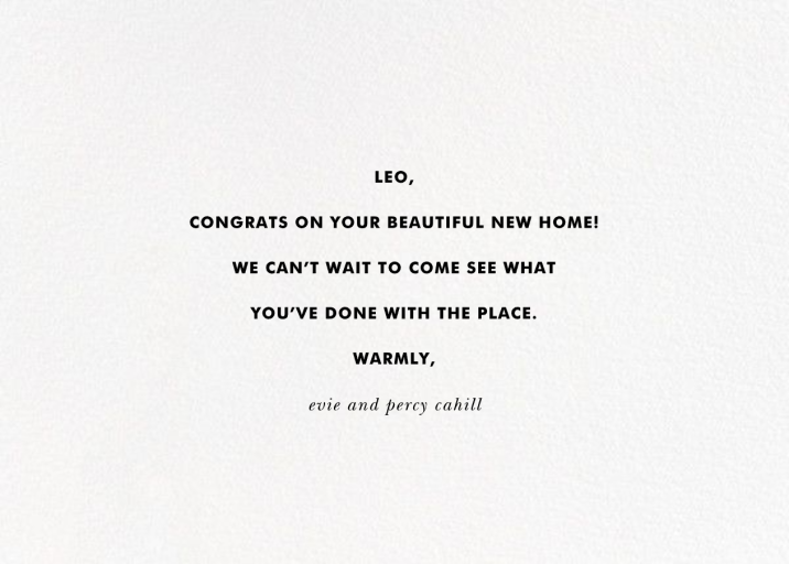 Welcome Mat - Congratulations Card by kate spade new york - Back