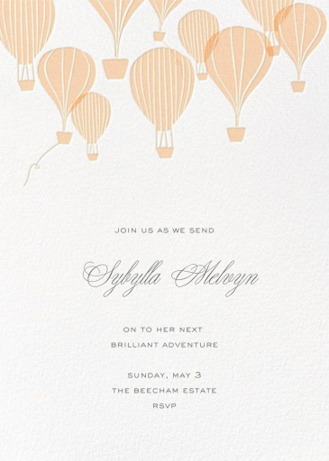 Hot Air Balloon Cluster - Retirement and Farewell Party Invitation by Paperless Post