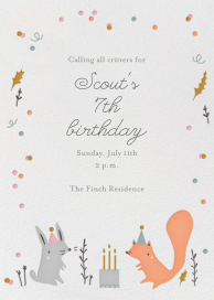Forest Birthday Party - Birthday Invitation by Little Cube