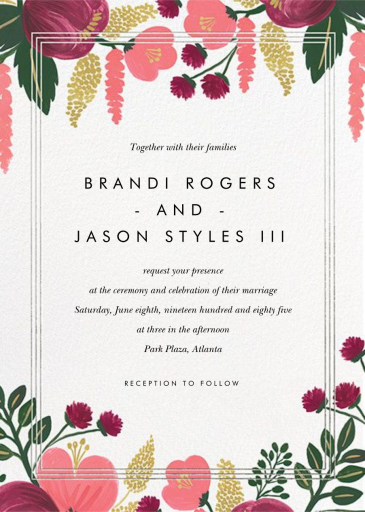 Raspberry Floral - Wedding Invitation by Rifle Paper Co.