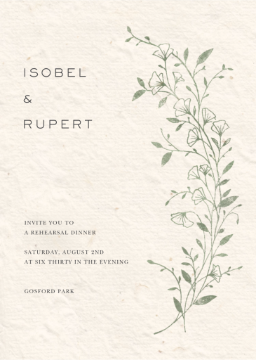 Botanical Pressed Wildflower - Rehearsal Dinner Invitation by Paperless Post