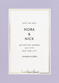Gold Border LoveLoveLove Invitation
