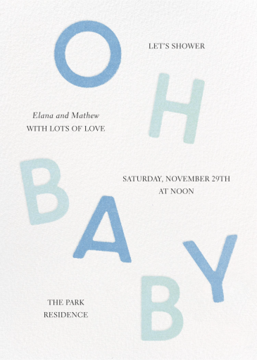 Falling Letters - Oh Baby - Baby Shower Invitation by Paperless Post