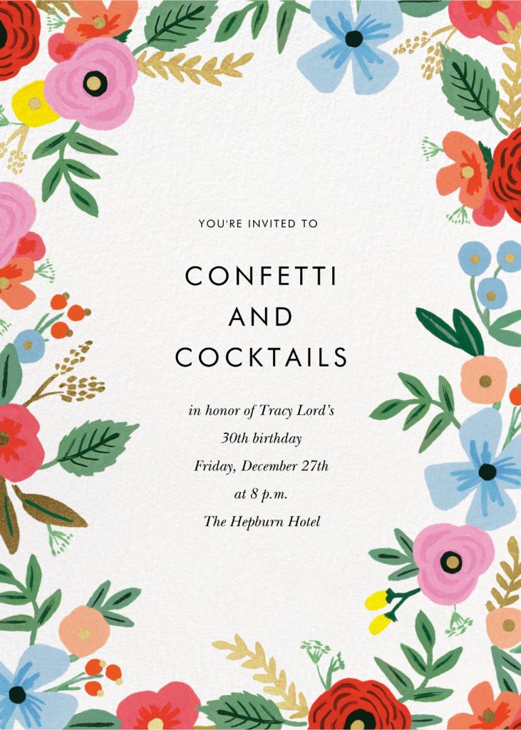 Stitched Bouquet (Invitation) Send online instantly RSVP tracking