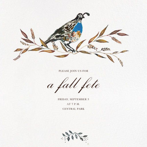 Quail's Tail - Business Event Invitation by Happy Menocal