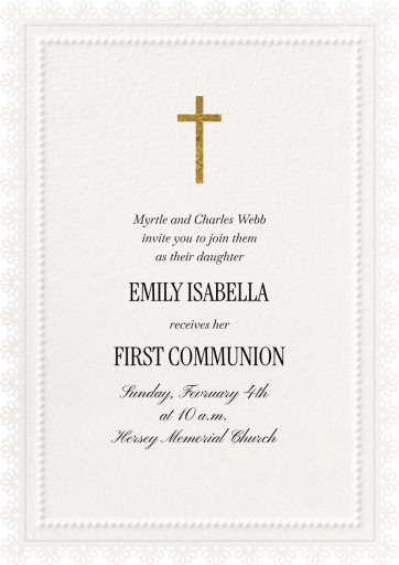 Lace Border - First Communion Invitation by Paperless Post
