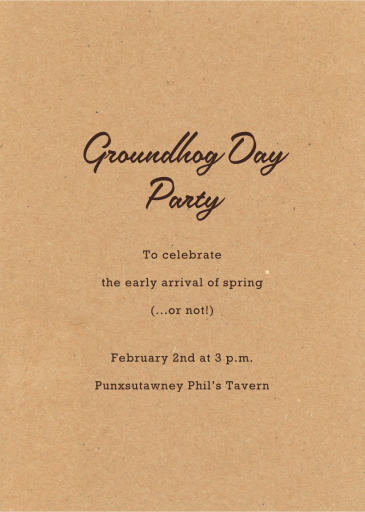 Mr. Groundhog by Paperless Post - Back