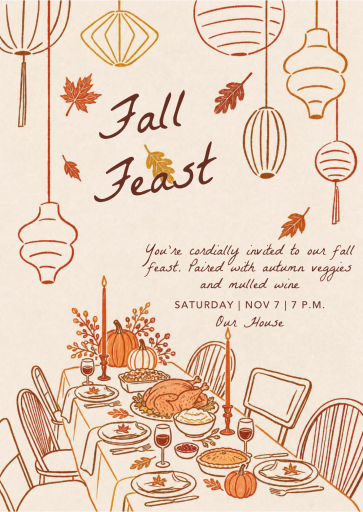 Fall Lantern Dinner Invitation
