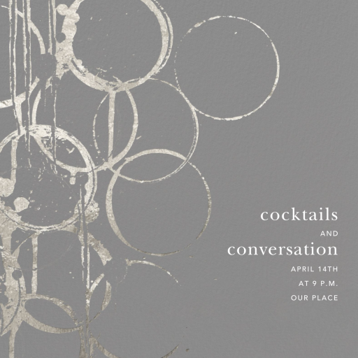 Metallic Circles Watermark - Cocktail Party Invitation by Kelly Wearstler
