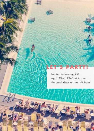 Swimming Pool - Birthday Invitation by Gray Malin