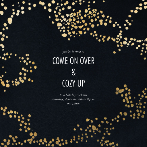Metallic Paint Splatter - Holiday Cocktail Party Invitation by Kelly Wearstler