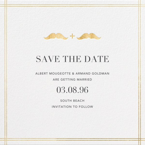 Lips and Stache - Save the Date by Jonathan Adler