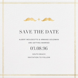 Lips and Stache - Save the Date by Jonathan Adler