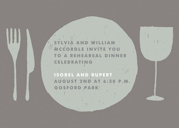 Place Setting - Rehearsal Dinner Invitation by Paperless Post