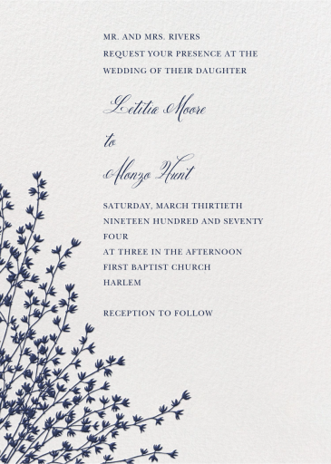 Forsythia Crane - Wedding Invitation by Crane & Co.