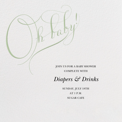 Baby Script - Baby Shower Invitation by Bernard Maisner