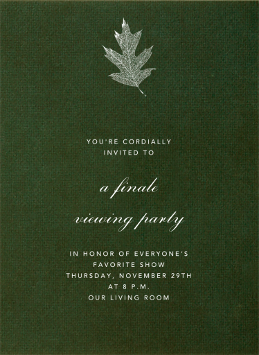 Green Velvet - Fall Party Invitation by Paperless Post