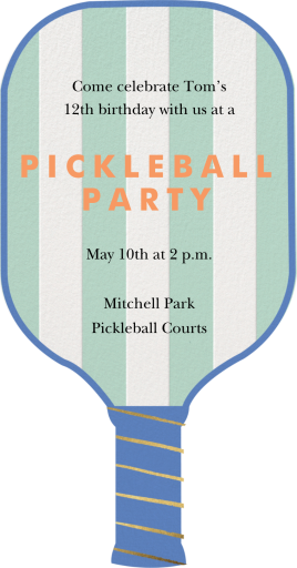 Pickleball Paddle - Birthday Invitation by Meri Meri