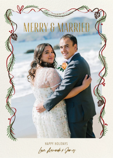 Minimal Garland Border - Holiday Card by Paperless Post