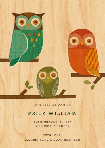 Owl Trio by Petit Collage