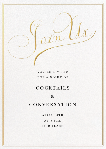 Golden Calligraphy - Invitation by Bernard Maisner