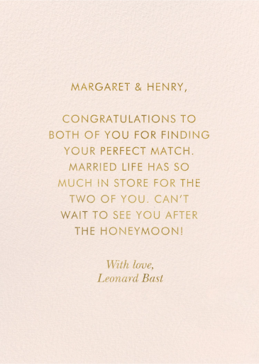 To The Happy Couple - Greeting Card by Rifle Paper Co. - Back