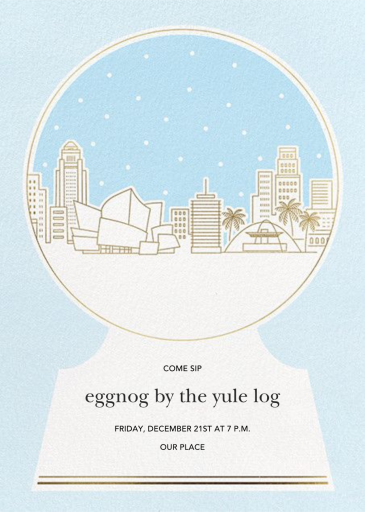 Skyline Snowglobe - Holiday Party Invitation by Paperless Post