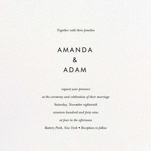 Heather and Lace (Photo Invitation) - Wedding Invitation by Rifle Paper Co. - Back