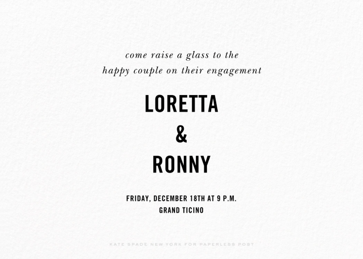 Confetti Photo - Engagement Party Invitation by kate spade new york - Back