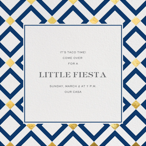 Gold Diamond Tile - Happy Hour Invitation by Jonathan Adler