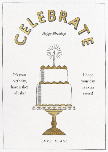 Golden Frosting - Birthday Card by Martha Stewart