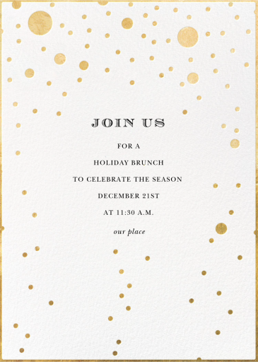Gold Bubbles - Christmas Party Invitation by kate spade new york