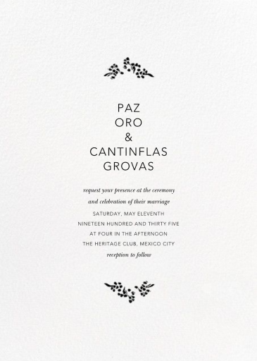 Richmond Park (Photo Invitation) - Wedding Invitation by Oscar de la Renta - Back