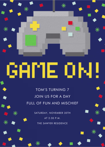 Gaming Controller - Birthday Invitation by Hello!Lucky