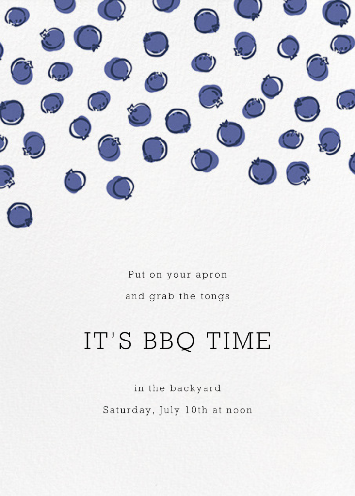 Blueberries BBQ Invitation Send online instantly RSVP tracking