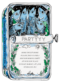 Festive Sardines - Housewarming Invitation by Joana Avillez