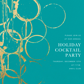 Metallic Circles Watermark - Corporate Holiday Party Invitation by Kelly Wearstler