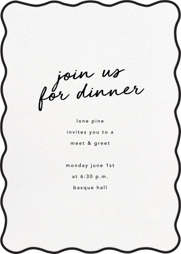 Black Wavy Edge - Business Dinner Invitation by Sugar Paper