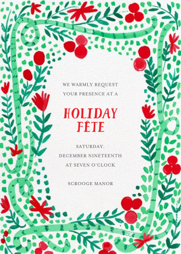 Holiday Vines - Christmas Party Invitation by Mr. Boddington's Studio