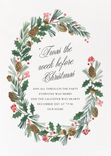 Farmhouse Garland - Holiday Party Invitation by Paperless Post